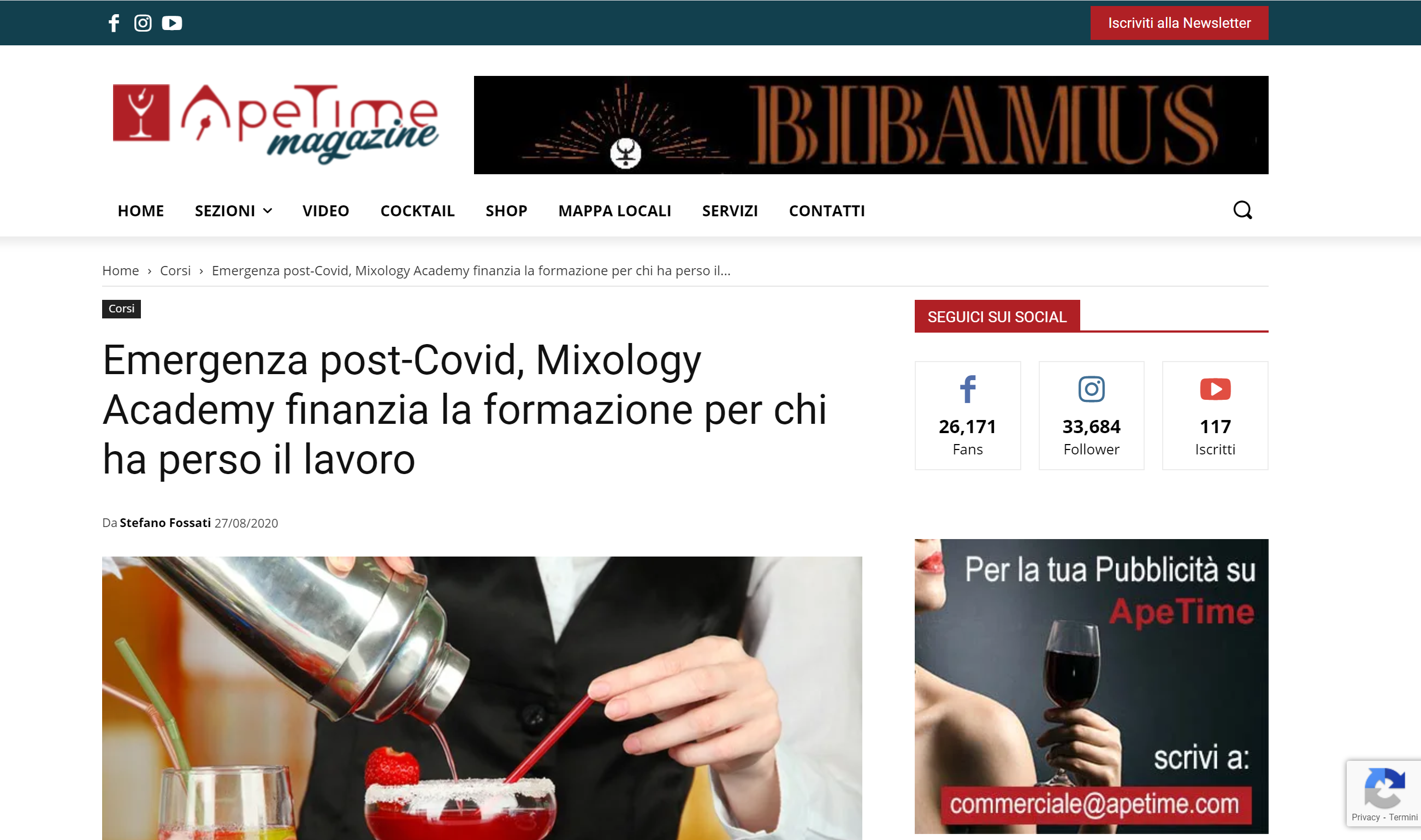 Apetime parla di MIXOLOGY Academy