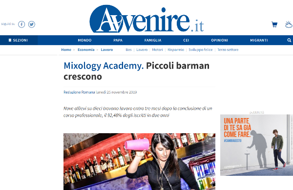 Avvenire.it parla di MIXOLOGY Academy