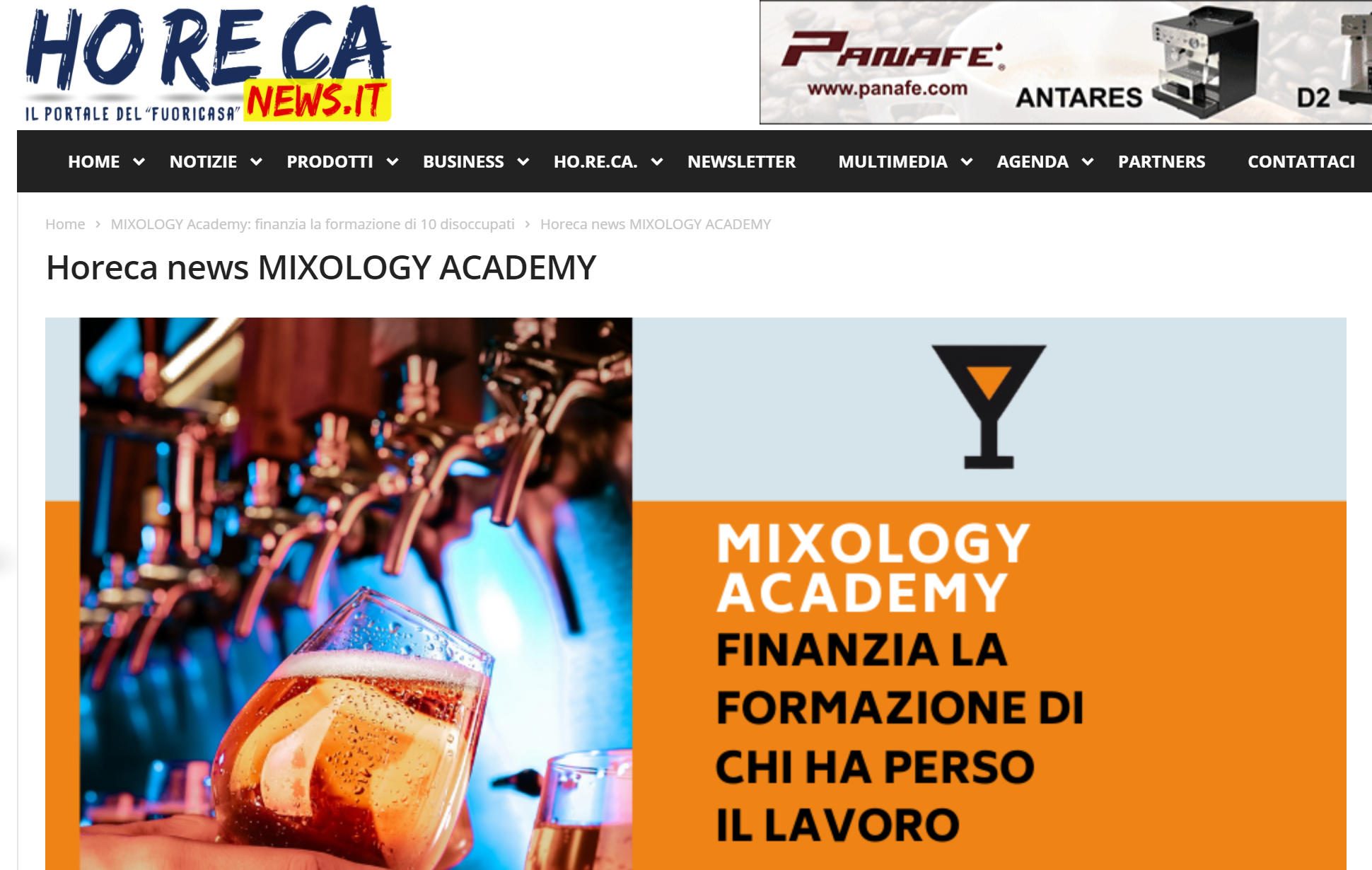 Horeca news su MIXOLOGY Academy